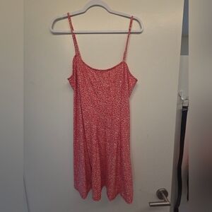 Abound Red Mini Slip Dress with White Micro Dots